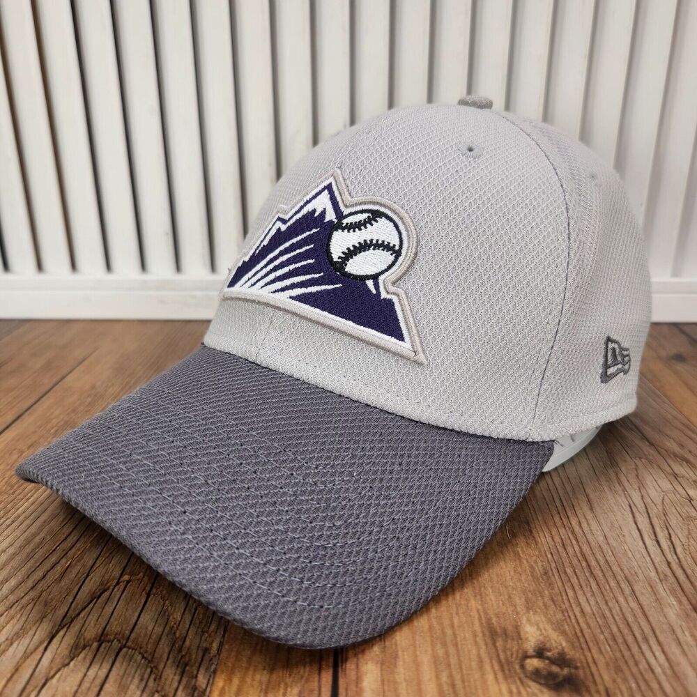 Colorado Rockies New Era 39thirty Sz M/L Baseball Hat Cap Gray Purple MLB Sports